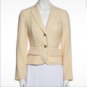 YSL YVES SAINT LAURENT Wool Blazer Cream XS FR34